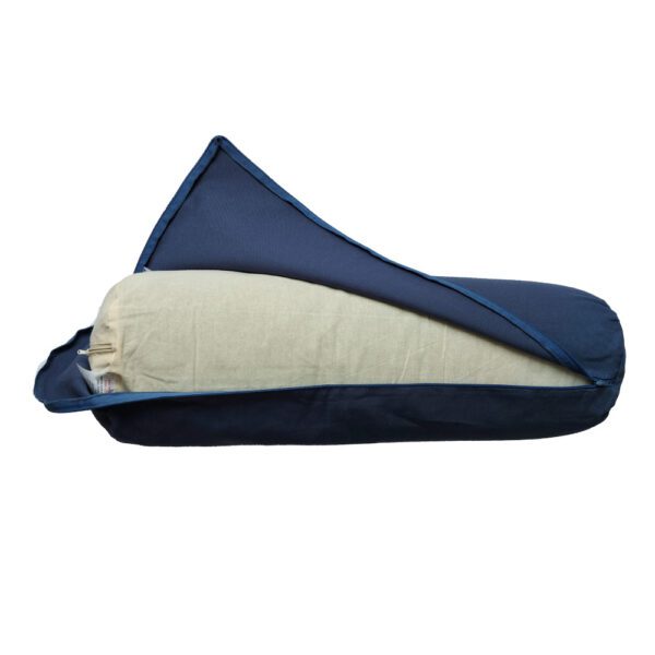 Blue Dove Yoga Bolster made from Certified Organic Cotton Orange Print 