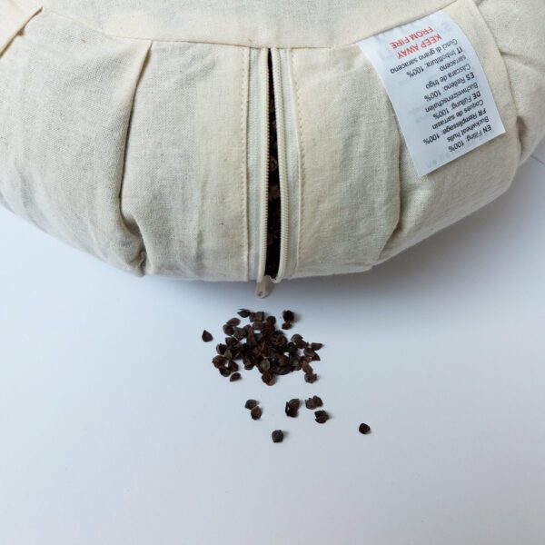 Inner fabric of Zafu meditation cushion filled with buckwheat hulls