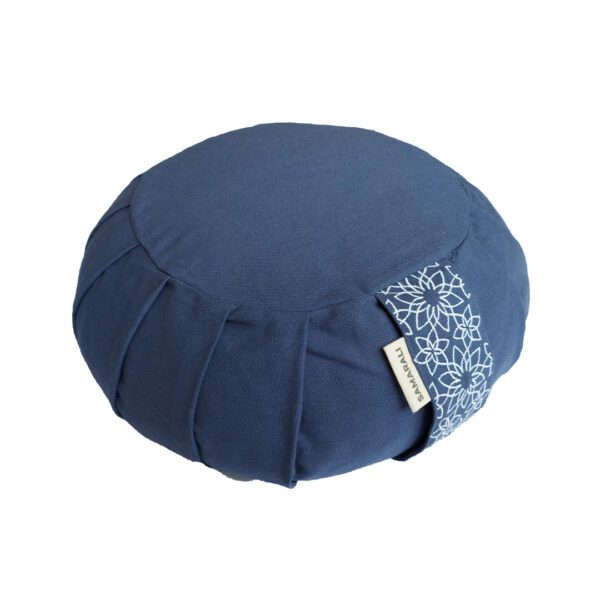 Denim blue Zafu meditation cushion