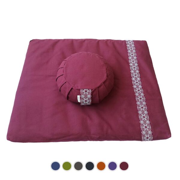 Zafu and zabuton meditation cushion set